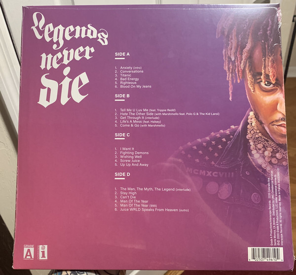 Juice Wrld Legends Never Die Limited Millennial Pink vinyl 2LP For Sale