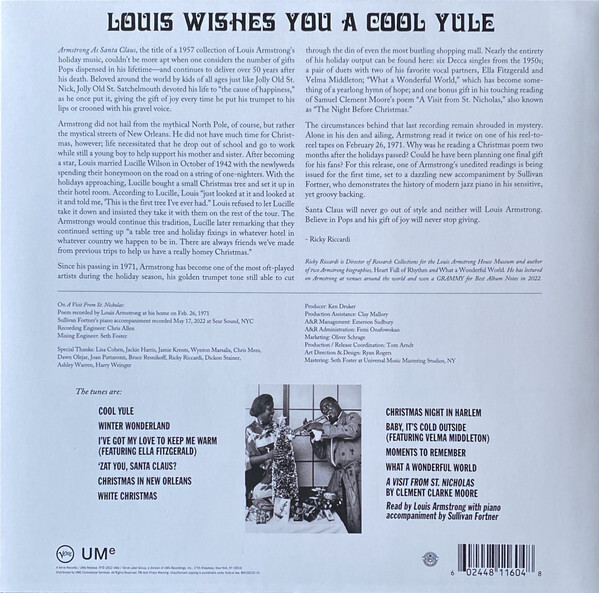 Louis Armstrong - Louis Wishes You A Cool Yule LP Vinyl Record