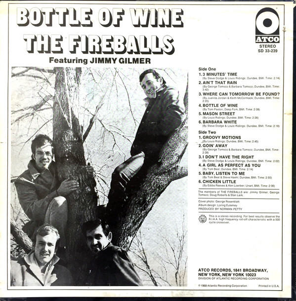 The Fireballs / Jimmy Gilmer Bottle Of Wine Vinyl LP - Discrepancy