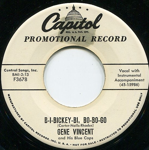 Gene Vincent & His Blue Caps B-I-Bickey-Bi, Bo-Bo-Go Vinyl USED