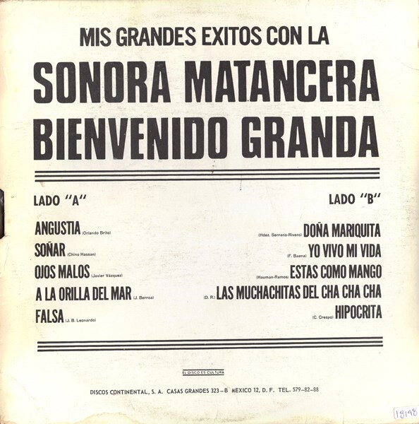 Bienvenido Granda Sonora Matansera Lp Record Vinyl VG 12”