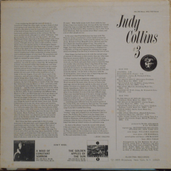 Judy Collins Judy Collins 3 Vinyl Lp Discrepancy Records 