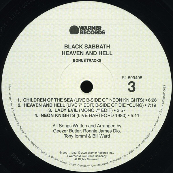 Black Sabbath Heaven And Hell Vinyl LP