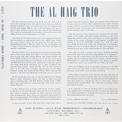 Al Haig Trio Jazz Will-O-The-Wisp Vinyl LP