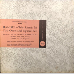 Georg Friedrich Händel / Melvin Kaplan / Ronald Roseman / Morris Newman / Albert Fuller Trio Sonatas For Two Oboes And Figured Bass Vinyl LP USED