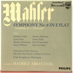 Gustav Mahler / Utah Symphony Orchestra / Maurice de Abravanel Symphony No. 8 In E Flat "Symphony Of A Thousand" Vinyl LP USED