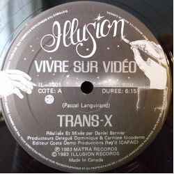 Trans-X Vivre Sur Vidéo / Living On Video Vinyl USED