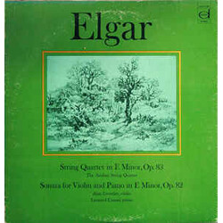 Sir Edward Elgar / Aeolian String Quartet / Alan Loveday / Leonard Cassini String Quartet / Violin Sonata Vinyl LP USED