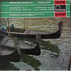 Felix Mendelssohn-Bartholdy / Wolfgang Amadeus Mozart / Minneapolis Symphony Orchestra / Antal Dorati Symphony No. 4 In A, Op. 90 "Italian" / Symphony