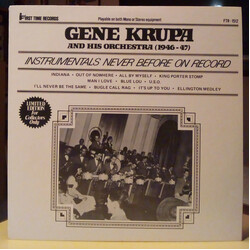 Gene Krupa And His Orchestra [1946 - 47]   Instrumentals Never Before On Record Vinyl LP USED