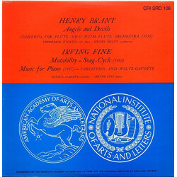Henry Brant / Irving Fine Brant: Angels And Devils / Fine: Excerpts From Music For Piano, Mutability - Song Cycle Vinyl LP USED