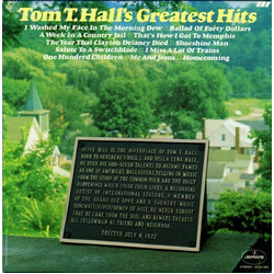 Tom T. Hall Tom T. Hall's Greatest Hits Vinyl LP USED