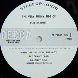 Pete Barbutti The Very Funny Side Of Pete Barbutti Vinyl LP USED