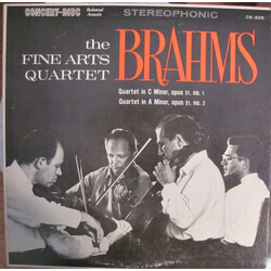 Johannes Brahms / The Fine Arts Quartet Quartet In C Minor, Opus 51, No. 1 / Quartet In A Minor, Opus 51, No. 2 Vinyl LP USED