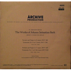 Johann Sebastian Bach / Helmut Walcha Toccata And Fugue In D Minor, BWV 565 / Triosonata No. 6 In G Major, BWV 530 / Prelude And Fugue In C Major, BWV