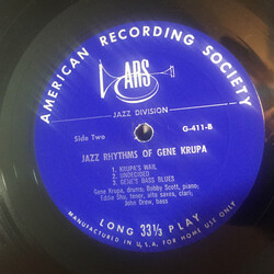 Gene Krupa Jazz Rhythms of Gene Krupa Vinyl LP USED