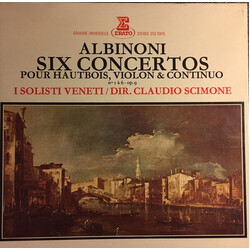 Tomaso Albinoni / I Solisti Veneti / Claudio Scimone Six Concertos Pour Hautbois, Violon & Continuo - N.os 1 a 6 Vinyl LP USED