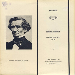 Hector Berlioz / Claude Ducrocq / Orchestre Philharmonique De Strasbourg / Alain Lombard Harold In Italy, Op. 16 Vinyl LP USED