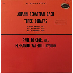 Johann Sebastian Bach / Paul Doktor / Fernando Valenti Three Sonatas Vinyl LP USED