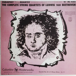 Ludwig van Beethoven / Budapest String Quartet Quartet No. 14 In C-Sharp Minor, Op. 131 Vinyl LP USED