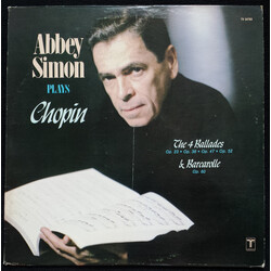 Abbey Simon Plays Chopin, The 4 Ballades & Barcarolle Vinyl LP USED