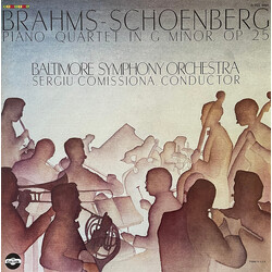 Johannes Brahms / Arnold Schoenberg / Baltimore Symphony Orchestra / Sergiu Comissiona Piano Quartet In G Minor, Op. 25 Vinyl LP USED