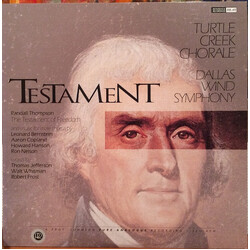 Turtle Creek Chorale / Tim Seelig / Dallas Wind Symphony Testament - American Music For Male Chorus And Band Vinyl LP USED