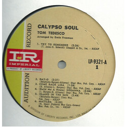 Tommy Tedesco Calypso Soul Vinyl LP USED