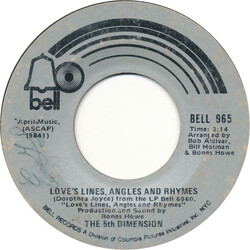 The Fifth Dimension Love's Lines, Angles And Rhymes Vinyl USED