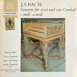 Johann Sebastian Bach / Leonhardt-Consort Konzert Für Zwei Und Vier Cembali, C-Moll, A-Moll BWV 1062, BWV 1060, BWV 1065 Vinyl LP USED